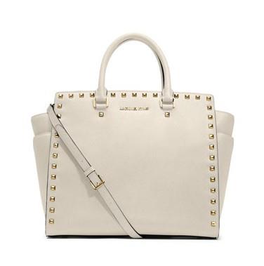 michael kors stor selma piggdekk saffiano tote hvit Ny Ankomst 415m5